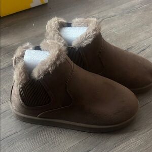 Brown Faux Fur Lined Ankle Boots